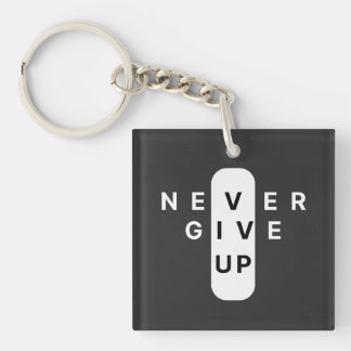 Porte-clés Ne jamais abandonner | Typographie minimaliste mod