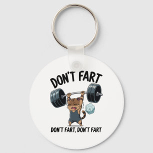 Porte-clés Ne Pas Péter Drôle Gym Fitness Chat Entraînement H
