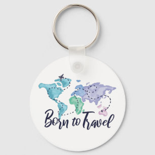 Porte-clés Né pour voyager