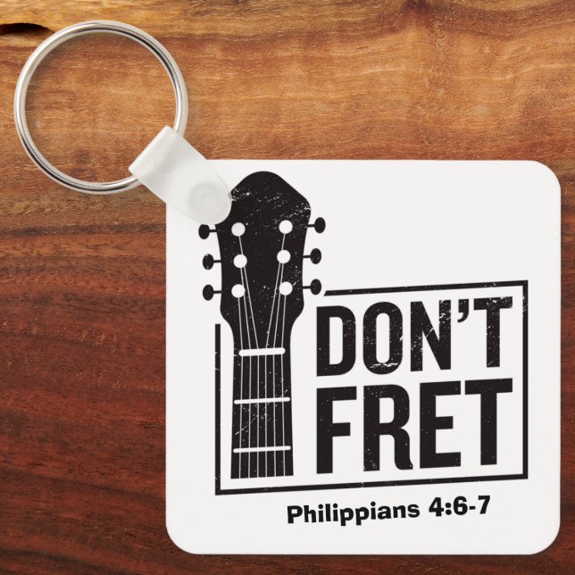 Porte-clés Ne vous inquiétez pas (Philippiens 4:6-7) Guitare  (Recto)
