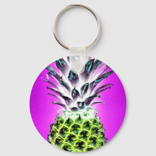 Porte-clés Neon ananas coloré fruits tropicaux Hawaiian
