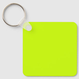 Porte-clés Neon Lime Jaune Couleur Solide   Classique   Éléga