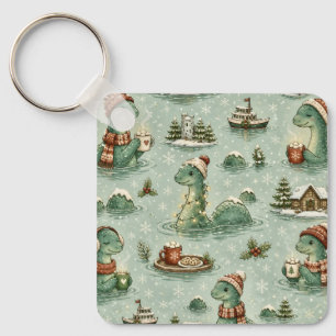 Porte-clés Nessie de Noël Monstre du Loch Ness Confortable Cr