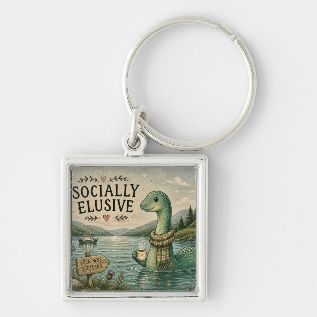 Porte-clés Nessie insaisissable socialement Cryptide cosy Loc (Devant)