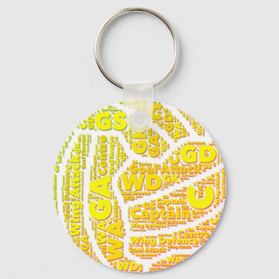Porte-clés Net-ball de jaune de conception de boule