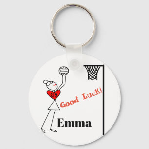 Porte-clés Netball de bonne chance personnalisé