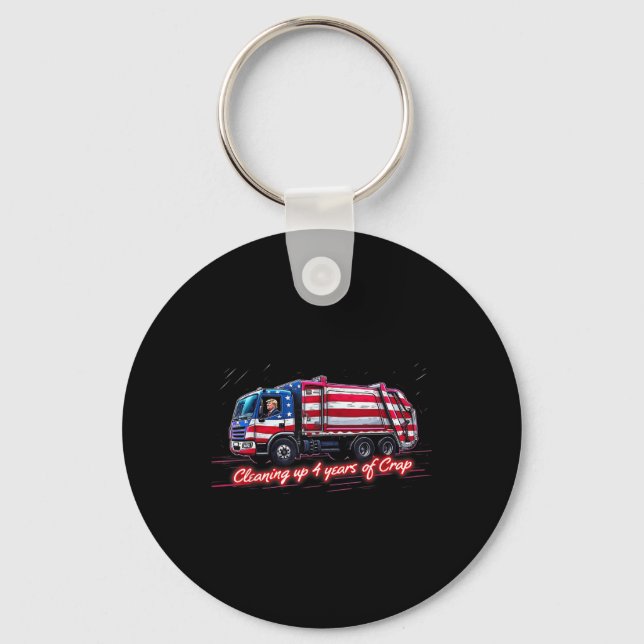 Porte-clés Nettoyer 4 Ans De Merde Drôle Trump Garbage (Recto)