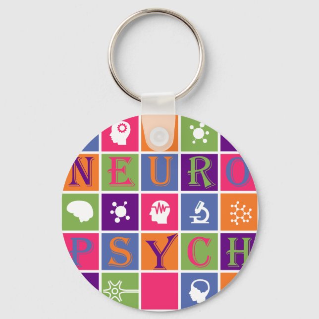 Porte-clés Neuropsychologie - Cadeaux pour neuropsychologues (Recto)