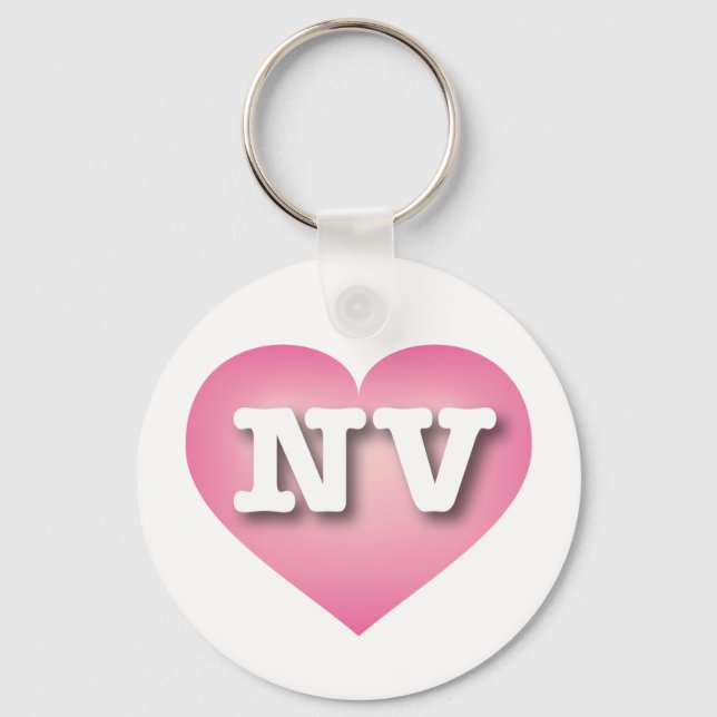 Porte-clés Nevada Pink Fade Heart - J'aime NV (Recto)