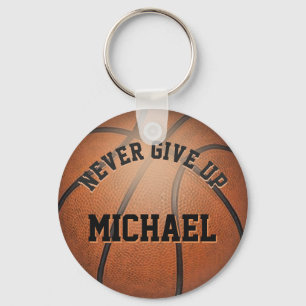 Porte-clés Never Give Up Basketball Keychain