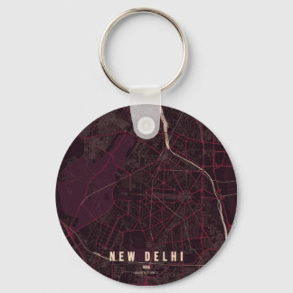 Porte-clés New Delhi India City Map & Custom Text