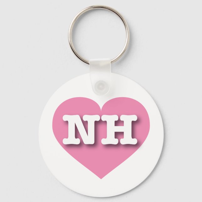 Porte-clés New Hampshire Pink Heart - J'aime NH (Recto)