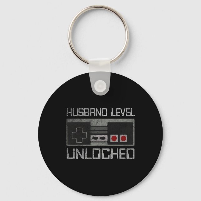Porte-clés New Husband Level Unlocked Just Married Gamer Bach (Recto)