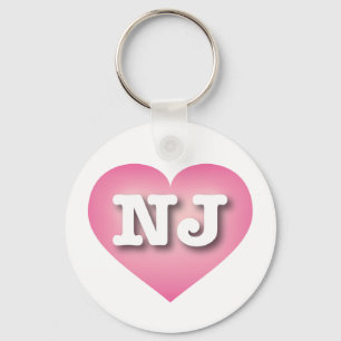 Porte-clés New Jersey rose Fade Heart - J'aime NJ