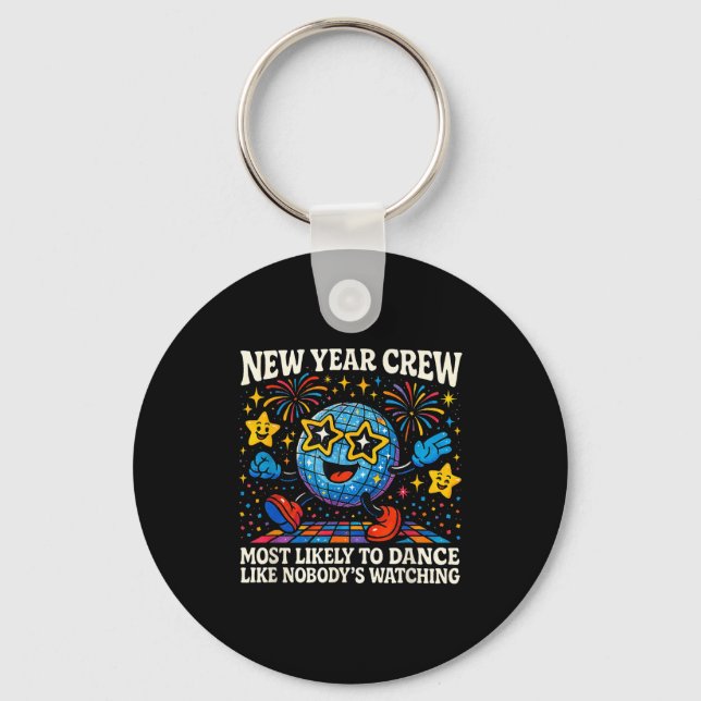 Porte-clés New Year Crew Most Likely To Dance Retro Party  (Recto)