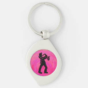 Porte-clés New York Boogie Nuits Saxophone Hot Pink