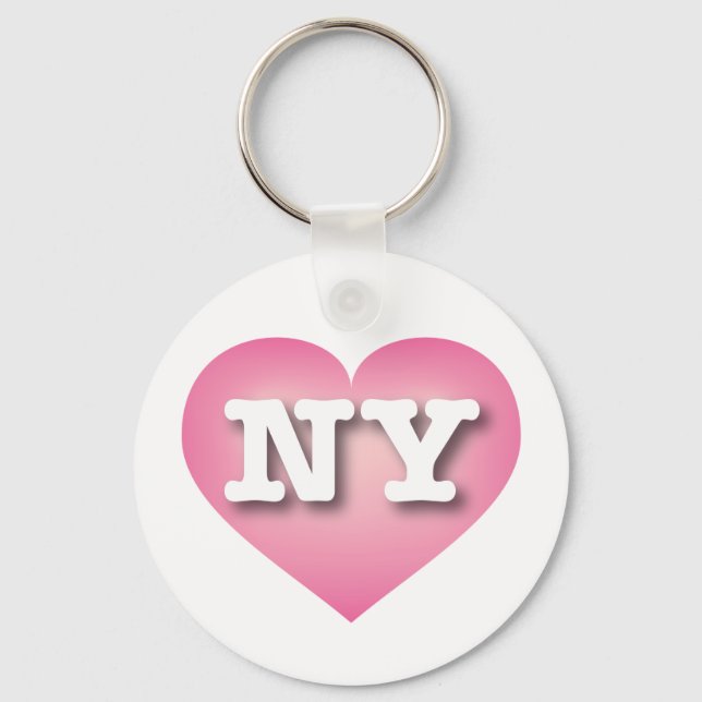 Porte-clés New York Pink Fade Heart - J'aime NY (Recto)