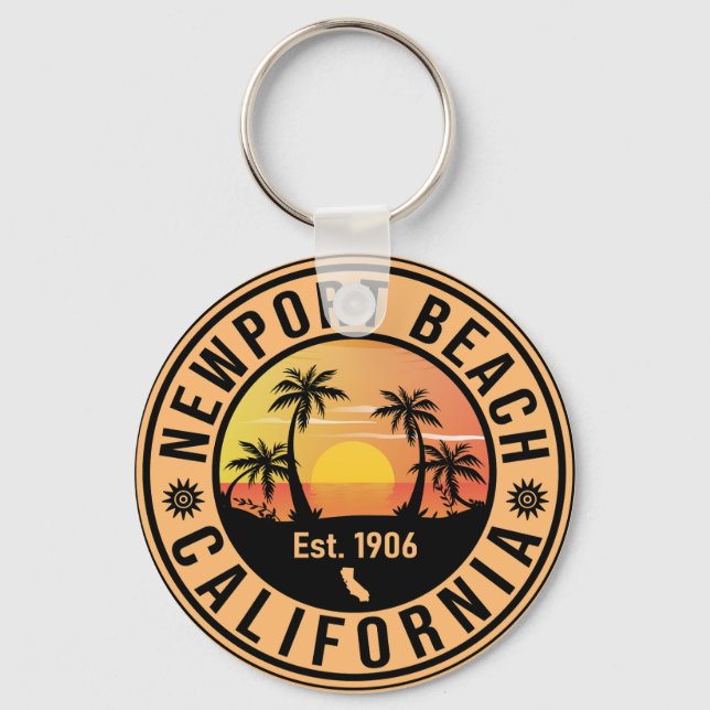 Porte-clés Newport Beach California Vintage Souvenirs (Recto)