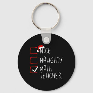 Porte-clés Nice Naughty Math Enseignant Liste de Noël Noël No
