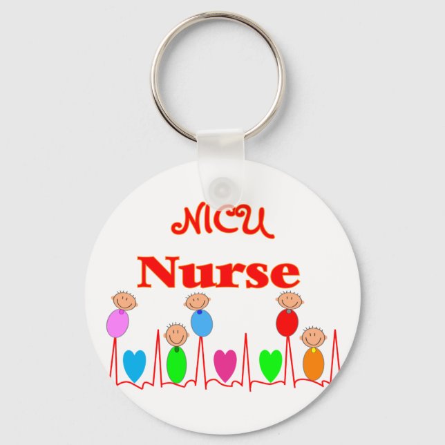 Porte-clés NICU Nurse—Carte graphique adorable pour bébé (Recto)