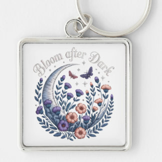 Porte-clés Night Garden Faux Embroidered Moon with Moths