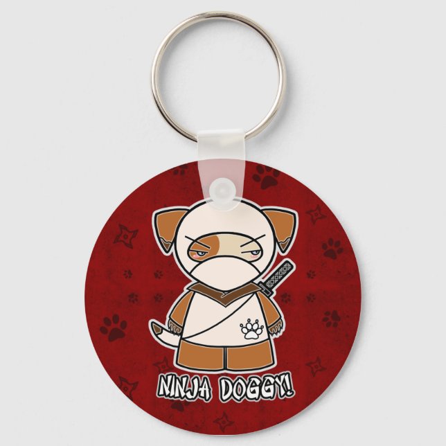 Porte-clés Ninja Doggy ! En Porte - clé rouge (Recto)
