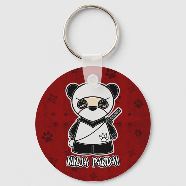 Porte-clés Ninja Panda ! En Porte - clé rouge (Recto)
