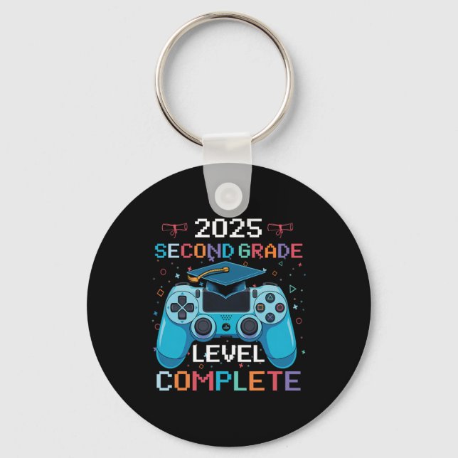 Porte-clés Niveau 2e année Complet Vidéo Gamer Boy Graduatiat (Recto)