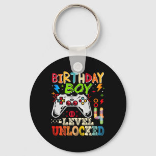 Porte-clés Niveau 4 Débloqué Joueur de jeux vidéo 4ème annive