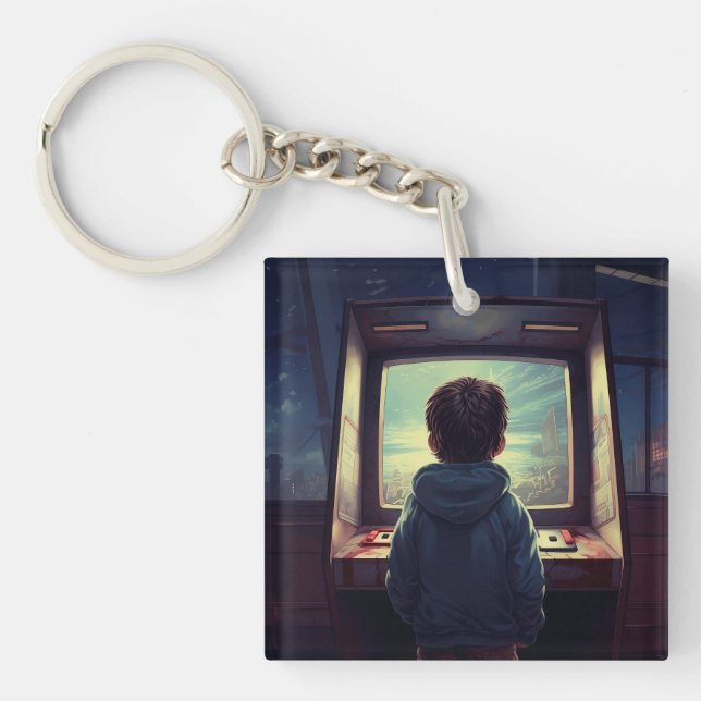 Porte-clés Niveau final | Un rêve d'arcade rétro (Devant)