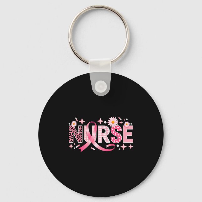 Porte-clés Nk Ribbon Stethoscope Nurse Life Breast Cancer Awa (Recto)