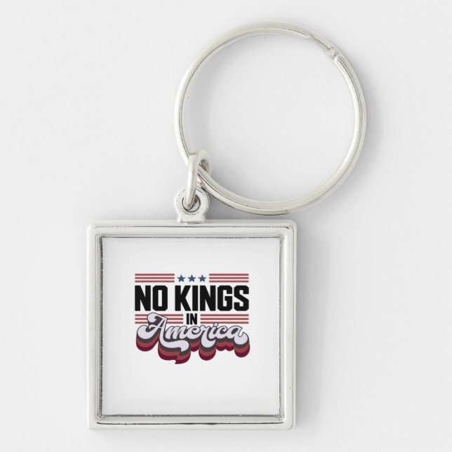 Porte-clés No Kings In America USA Patriotic Design (Devant)