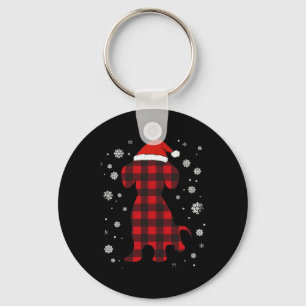 Porte-clés Noël Amoureux des chiens de Dachshund Santa Hat