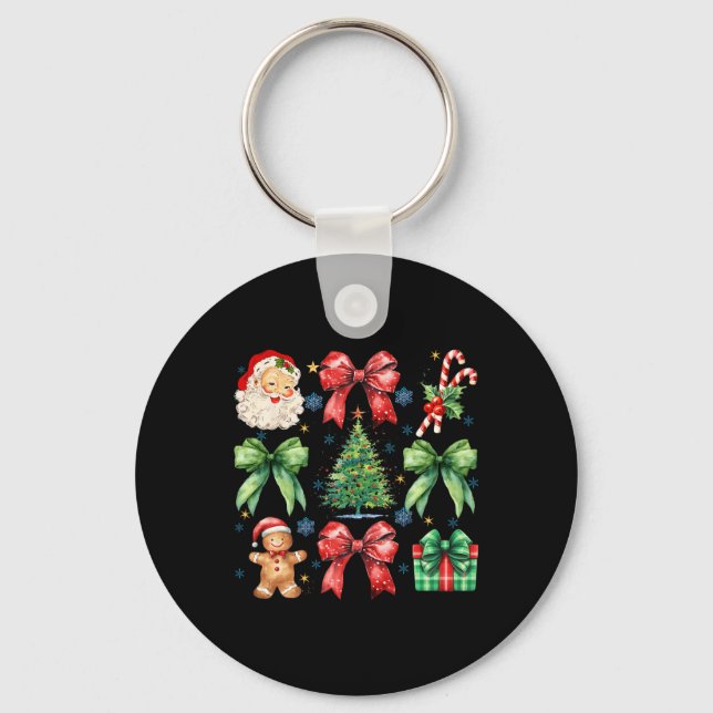 Porte-clés Noël Arbre Coquette Bow Santa Claus Candy (Recto)