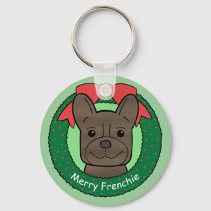 Porte-clés Noël de bouledogue français