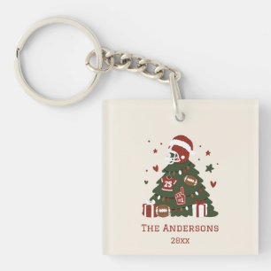 Porte-clés Noël de football américain personnalisé