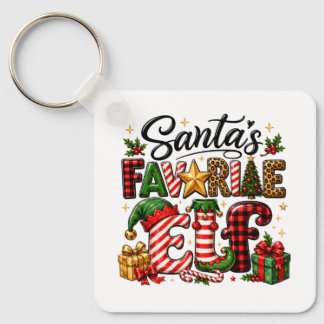 Porte-clés Noël de l'elfe préféré du Père Noël