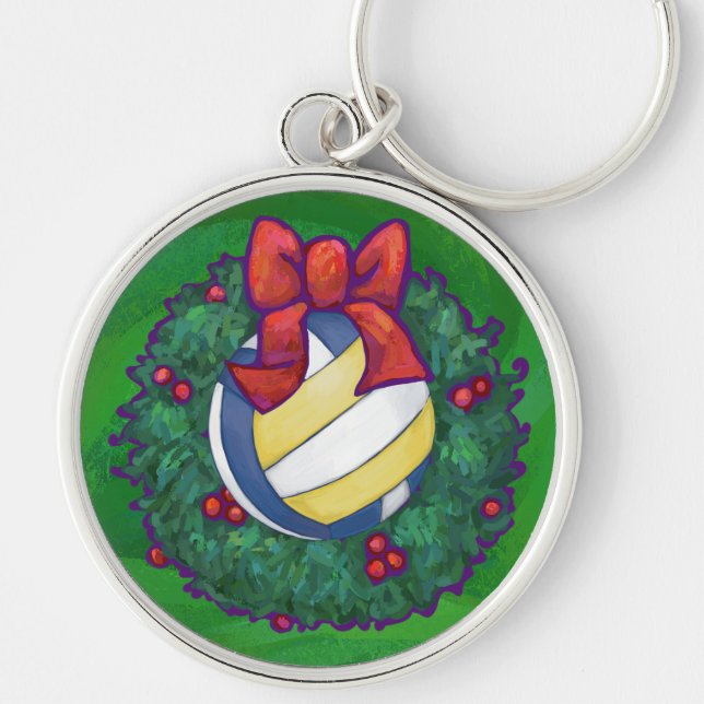 Porte-clés Noël de volley-ball (Devant)