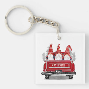 Porte-clés Noël en fête Vintage des camions rouges Casquettes