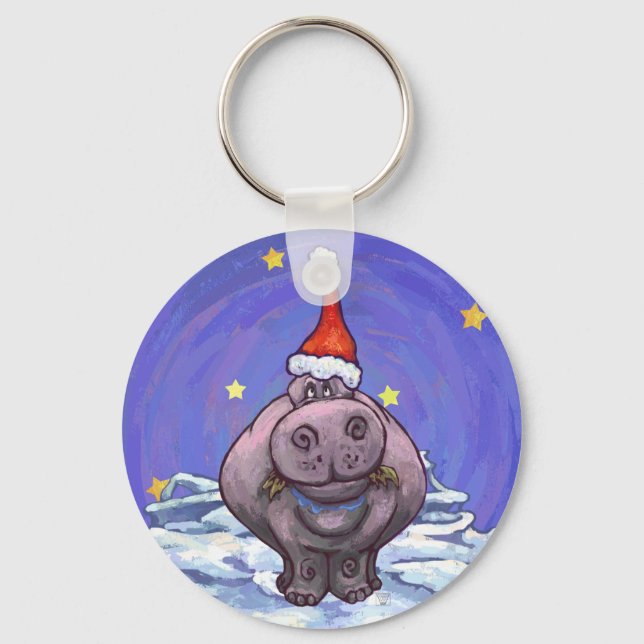 Porte-clés Noël Hippopotame (Recto)
