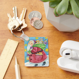 Porte-clés Noël mignon, Père Noël avec chatons et chats !