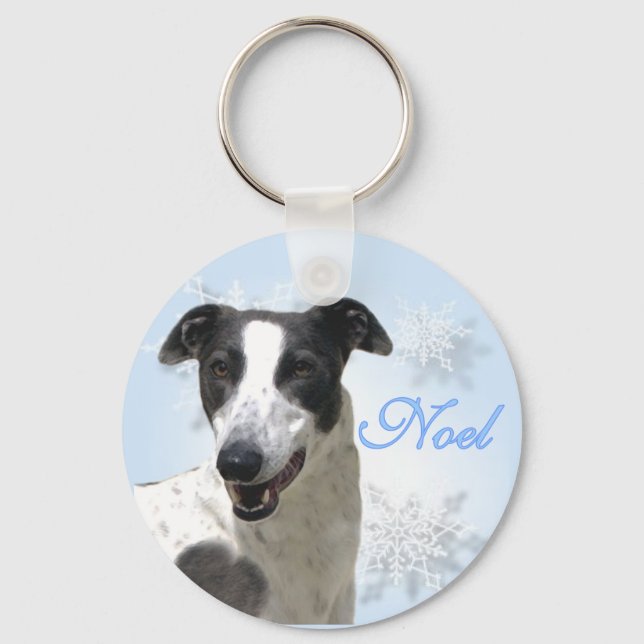 Porte-clés Noel noir et blanc Greyhound Porte - clé (Recto)