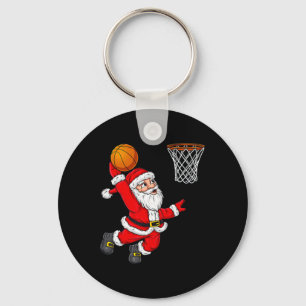 Porte-clés Noël Père Noël Dunking Un Fun De Basket-ball Xma