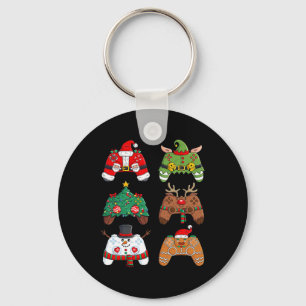 Porte-clés Noël Père Noël Elf Jeux Contrôleurs Fun Xmas Bo