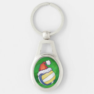 Porte-clés Noël vert volley-ball
