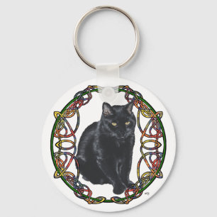 Porte-clés Nœud celtique Chat Noir