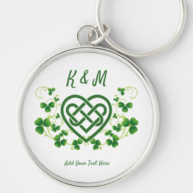 Porte-clés Noeud d'amour celtique irlandais personnalisé (Devant)