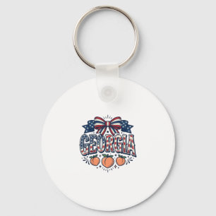 Porte-clés Nœud de pêche de Géorgie patriotique vintage 4 jui