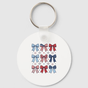 Porte-clés Nœuds Coquette Patriotique Design Vectoriel Vintag