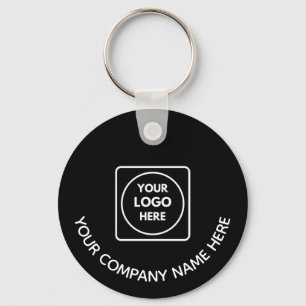 Porte-clés noir avec code QR de logo moderne Promo